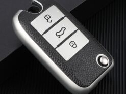 Cover custodia chiave auto per Roewe RX5 MG3 MG5 MG6 MG7 MG ZS GT GS 350 360 750 W5 - Portachiavi con supporto per coperture per chiavi in TPU in fibra di carbonio per Roewe RX5 4