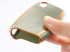 Cover custodia chiave auto per VW Golf 7 t-cross POLO t-roc Skoda Octavia A7 leon Rapid Karoq SEAT Leon Ateca Ibiza Toledo Fabia - Portachiavi per auto custodia per VW Golf 7 t cross POLO t roc Skoda Octavia A7 2