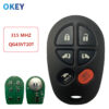 Chiave/Telecomando Per Toyota Sienna 2004-2016 Toyota Sienna Car Remote Keyless Entry - 315mhz 6 Pulsanti Toyota - Chiave per auto remota Okey 315MHZ 6 pulsanti per Toyota Sienna 2004 2016 Toyota Sienna Car