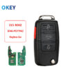 Chiave/Telecomando Per Volkswagen Volkswagen Touareg Phaeton Idid46 7942 Chip - Remote Smart Go 4 Pulsanti 315mhz Volkswagen - Okey Remote Smart Car Key Keyless Go 4 pulsanti 315MHz per VW Volkswagen Touareg Phaeton idid46