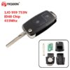 Chiave/Telecomando Per Volkswagen Volkswagen 1998-2002 - 2 Pulsante Di Vibrazione Pieghevole Di Controllo 1jo 959 753n 433mhz Con Id48 Chip Volkswagen - YIQIXIN 2 Pulsante di Vibrazione Pieghevole Chiave A Distanza Dell automobile di Controllo 1JO 959 753N