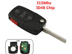 Chiave/Telecomando Per Audi Tt A4 A6 A8 S4 S6 S8 Tt 315mhz Di Chip Transponder Id48 4d0 837 231 M - 3 1 / 4 Bottoni Di Vibrazione Pieghevole Audi