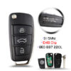 Chiave/Telecomando Per Audi A2 A3 A4 A6 A6l A8 Q7 - 3 Pulsante Flip Pieghevole 315/433mhz Chip/chip Vetro Id48 8e Chip Audi - YIQIXIN 3 pulsante Flip pieghevole chiave auto remota 315 433Mhz Chip Chip vetro ID48 8E Chip 640x640